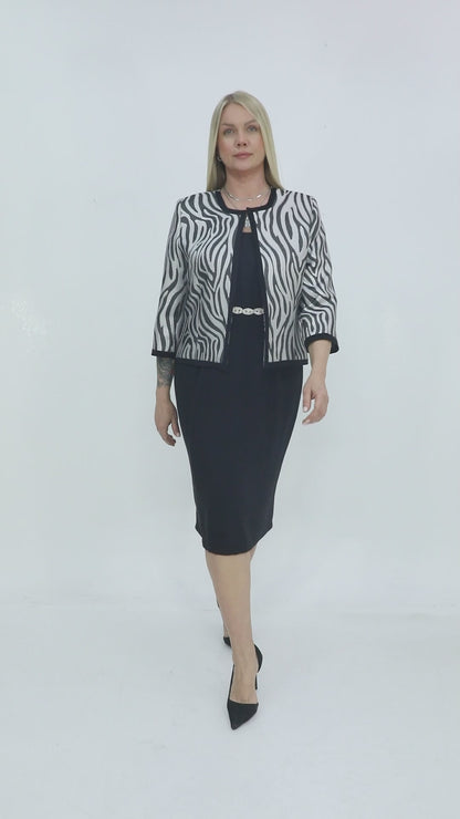 Zebra Desen Ceketli Elbise Takımı