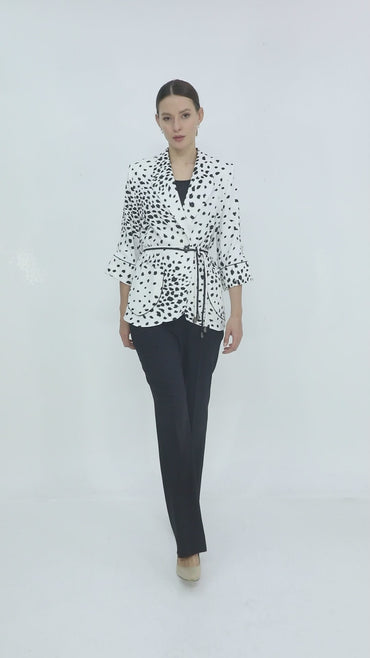 Desenli Kuşaklı Ceket – Modern Fit